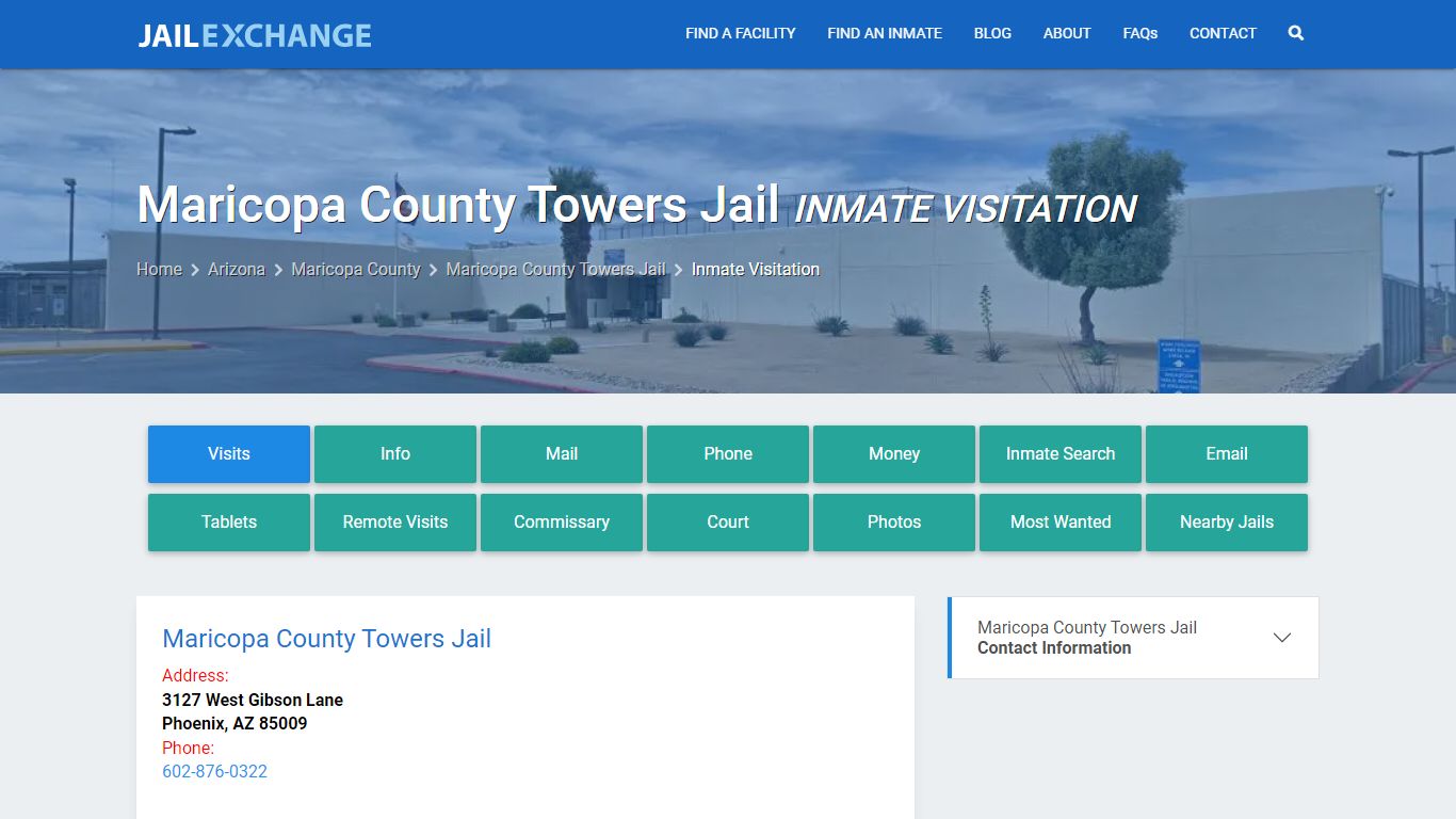 Inmate Visitation - Maricopa County Towers Jail, AZ - Jail Exchange