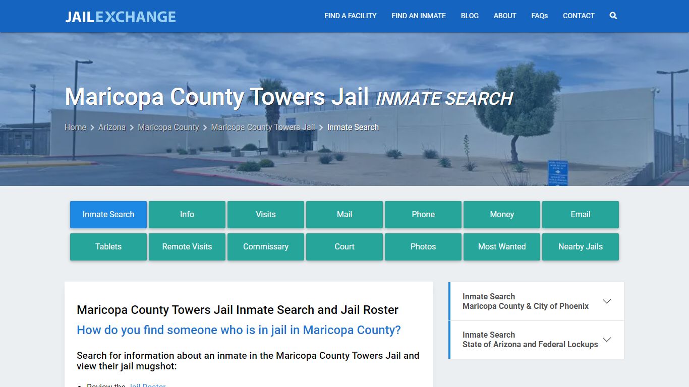 Maricopa County Towers Jail Inmate Search - Jail Exchange